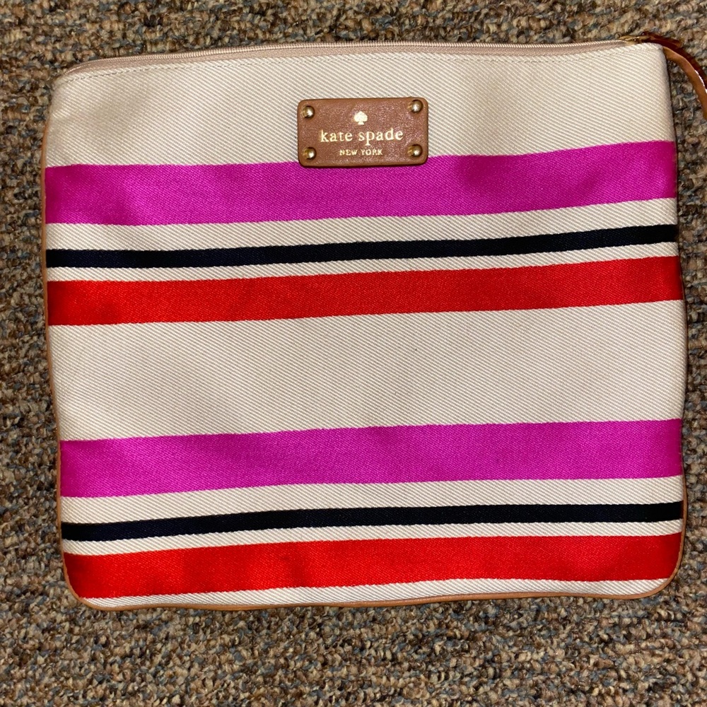 Kate spade large striped pouch